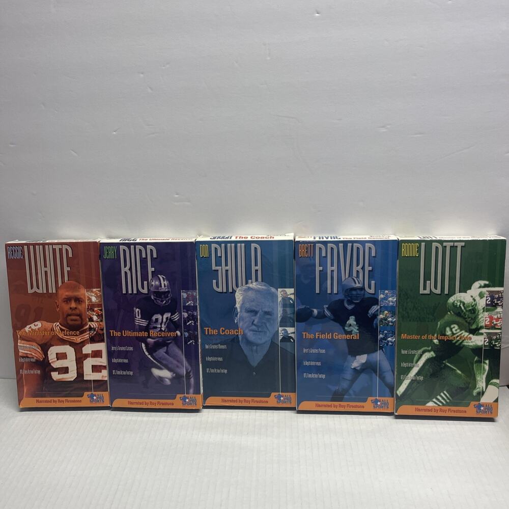 BRETT FAVRE Jerry Rice SHULA biography VHS video lot RONNIE LOTT Reggie White